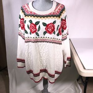Rose Sweater, Long Size 2X NWOT